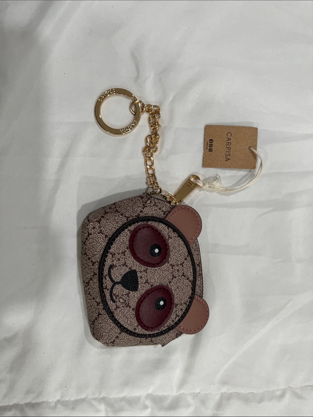 CARPISA Brown Panda Keychain Coin Pouch